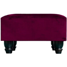 STOREX Ottoman Linen Pouffe Footstool Rectangle Seat Bench Footrest Chair Stool Padded Seat For Living Room Bedroom with Wooden Legs (Wine)