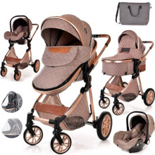 Baby Pram Pushchair Buggy Lightweight Stroller Folding Strollers 3 in1 Travel System Baby Trolley Pram for Newborns Toddlers 0-36 Months from Birth