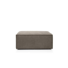 Abakus Direct Footstool Living Room - Elegant Doris Rectangular Pouffe Footstool with Cord Chenille Fabric | Large Footstools in Brown | Comfy Stools