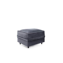 Abakus Direct Pouffes for Living Room - Stylish Chicago Low Footstool with Water Repellent Velvet Fabric | Contemporary Living Room Furniture in Dark