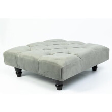 Kiswa collection Chesterfield Footstool Padded Seat High Density Sponge Ottoman Cushioned Matching Buttons Upholstered Large Foot stool With Wooden