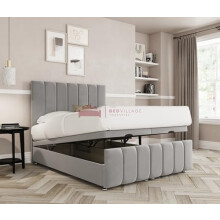 THE BED VILLAGE YORKSHIRE Bridlington Ottoman Divan with Footboard Single (3ft) Ottoman Divan Bed with Free 24" Headboard | Silver Grey Plush |