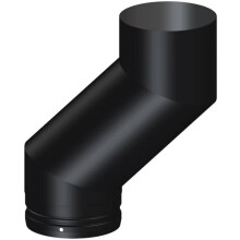5-inch Double Bend Flue Pipe, 125mm, Short Offset, Single Wall, Black