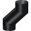6 inch Double Bend Flue Pipe, 150mm, Short Offset, Single Wall, Black 1