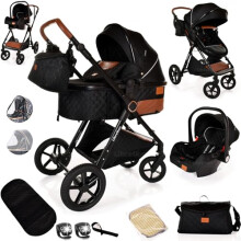 Baby Pram Pushchair Baby Buggy Stroller 3 in 1 Child Lightweight Folding Stroller 3 in 1 Travel System for Newborns & Toddlers 0-36 Months from Birth