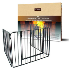 De Vielle Child Safety Fire Guard Screen Hearth Gate, Metal, Black, 91 x 76 x 70 cm