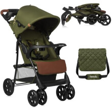Lionelo Emma Plus Lightweight & Robust Stroller 6-36 Months, Quick Compact Fold, Lie-Flat Recline, Pushchair with 5-Point Harness, XXL Canopy,