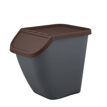 BranQ Home essential Pelikan Waste Separation System for Waste Separation, Bin 23 Litres with Lockable Lid, Plastic (PP) BPA-Free, Anthracite with