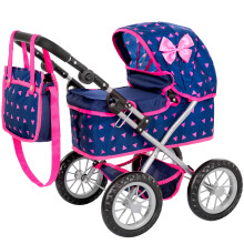 Kinderplay Dolls Pram | Toy Pram | Baby Doll Pram - Toy Pushchair | Dolls Buggy | Dolls Pushchair | Doll Stroller with Adjustable Handle (33-63 cm),
