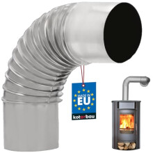 KOTARBAU Chimney Pipe Elbow Stove Pipe Flue Pipe Made of Sheet Metal Exhaust Pipe Elbow for Fireplace Stove Knee Silver Pipe Angle, silver, 90
