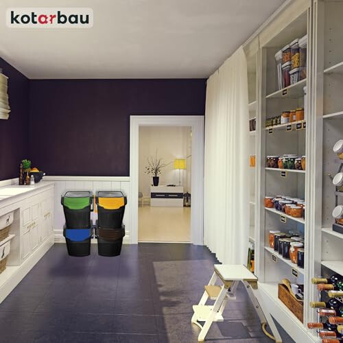 KOTARBAU Waste Separation System Kitchen Rubbish Bin 1 Compartment Waste Bin Lid Plastic Kitchen Waste Bin Kitchen Rubbish Bin Recycling System 1