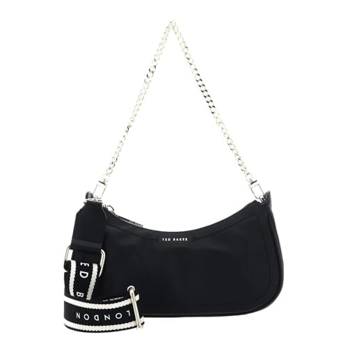 Ted Baker Ted Baker london webbing small leather shoulder bag, black, one size