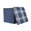 XSS Folding Check Pattern Storage Ottoman Cube With Foam Padded Lid 15" - Blue 2