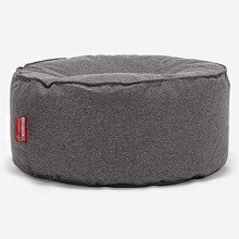 Lounge Pug - Interalli - Large Hassock POUFFE - Footstool - Round - GREY - (Size 30cm H x 65cm Dia)