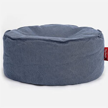 Lounge Pug - DENIM - Large Hassock POUFFE - Footstool - Round - Navy BLUE - (Size 30cm H x 65cm Dia)