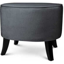 MG Design Oval Velvet Ottoman 20.5 24.4 in (52 62 cm) with Wooden Legs – Upholstered Seat for Living Room or Bedroom