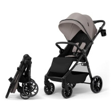 Kinderkraft Grande 2 Stroller, Baby Pushchair, up to 22kg, Click&FOLD, Large Shock-Absorbing Wheels, Adjustable, Spacious Seat, Lightweight, Beige