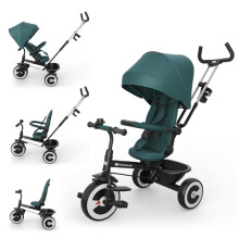 Kinderkraft ASTON 2 PRO Tricycle, 360 Rotating Seat, Reclining Both Directions, Adjustable Parent Handle, Freewheel Pedals, Canopy with Window, 9