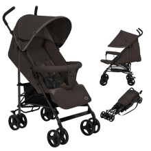 Lionelo ELIA Lightweight Stroller Pushchair, Compact Fold with Carry Handle, 4-Position Reclining Seat, Extendable UV Canopy, Large Basket, Front