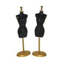 Fat-catz-copy-catz Doll sized 2x Black mannequins with stands Plastic (Doll Not included) Made for Dolls