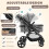 Gymax GYMAX Foldable Baby Stroller(Gray, Without footmuff: 89 x 60 x 111 cm) 2