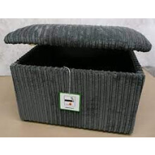 mm08enn X Large Beautiful Soft Jumbo Cord Fabric Storage Box/Pouffe/Footstool Charcoal Jumbo Cord