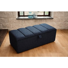 Spring Well, Beautiful Clarance in Linen Turin Chest, Ottoman, Box/Storage Blanket Box (GT Grey, Medium)
