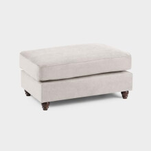 Honeypot | Windsor Fullback Stone Footstool – Soft Fabric Upholstered Footrest, Matching Ottoman for Living Rooms & Lounges