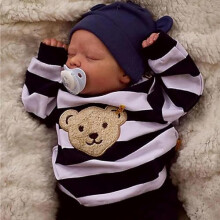 ZIYIUI Reborn Dolls Boy 18 Inches Handmade Reborn Babies Truly Soft Vinyl Silicone Real Life Like Looking Newborn Baby Dolls Magnetic Pacifier
