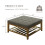 Befurtori Large Square Ottoman Coffee Table, Linen Solid Upholstered Footrest Ottoman with Solid Wood Shelf Storage Tufted Coffee Table for Bedroom 2