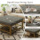Befurtori Large Square Ottoman Coffee Table, Linen Solid Upholstered Footrest Ottoman with Solid Wood Shelf Storage Tufted Coffee Table for Bedroom 5