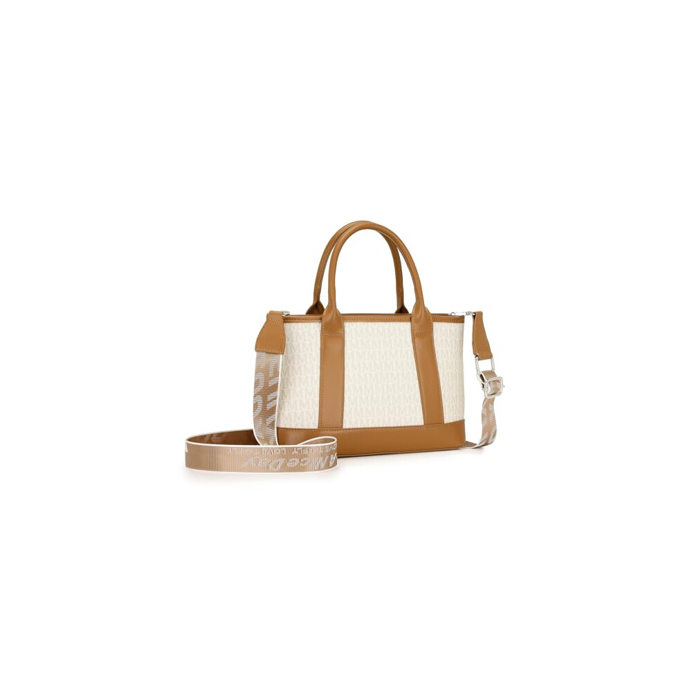 Miss Lulu Woman Handbag - Elegant M Print, Jacquard Shoulder Strap, Lightweight For Everyday Elegance