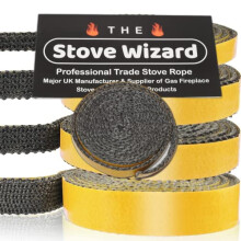 The Stove Wizard Flat Fire Rope Seal – 3mm x 20mm x 2.5m | Self-Adhesive Heat Resistant Flat Stove Door Seal Strip for Wood Burning Stoves, Log