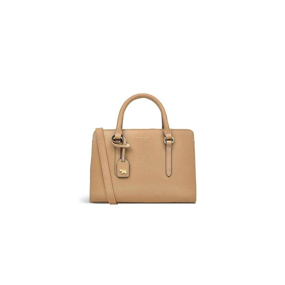 Radley Angel Lane Small Zip Around Leather Grab Handle Bag Biscuit (Beige) New