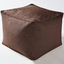 mysmartbuy.com Brown Faux Suede Cube Pouffe Footrest – Lightweight Soft & Comfy Square Beanbag Footstool Seat – Stain & Spill Resistant Indoor