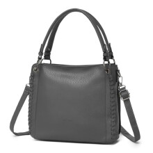 Miss Lulu Handbags for Women PU Leather Tote Bag, Medium Shoulder Handbag with Zip, Woven Top Handle Ladies Work Bag, Lightweight Waterproof Shopper