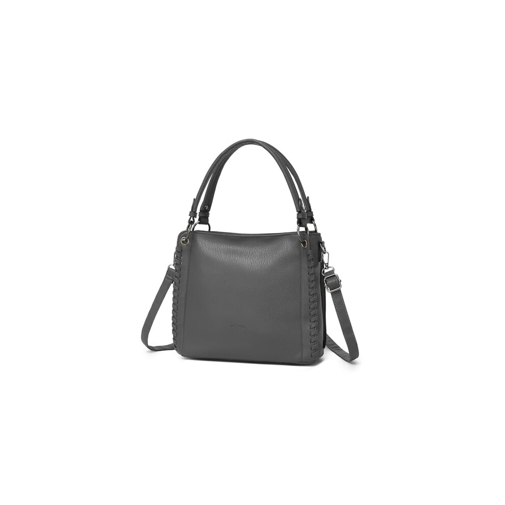 Miss Lulu Handbags For Women Pu Leather Tote Bag, Medium Shoulder Handbag With Zip, Woven Top Handle Ladies Work Bag, Lightweight Waterproof Shopper