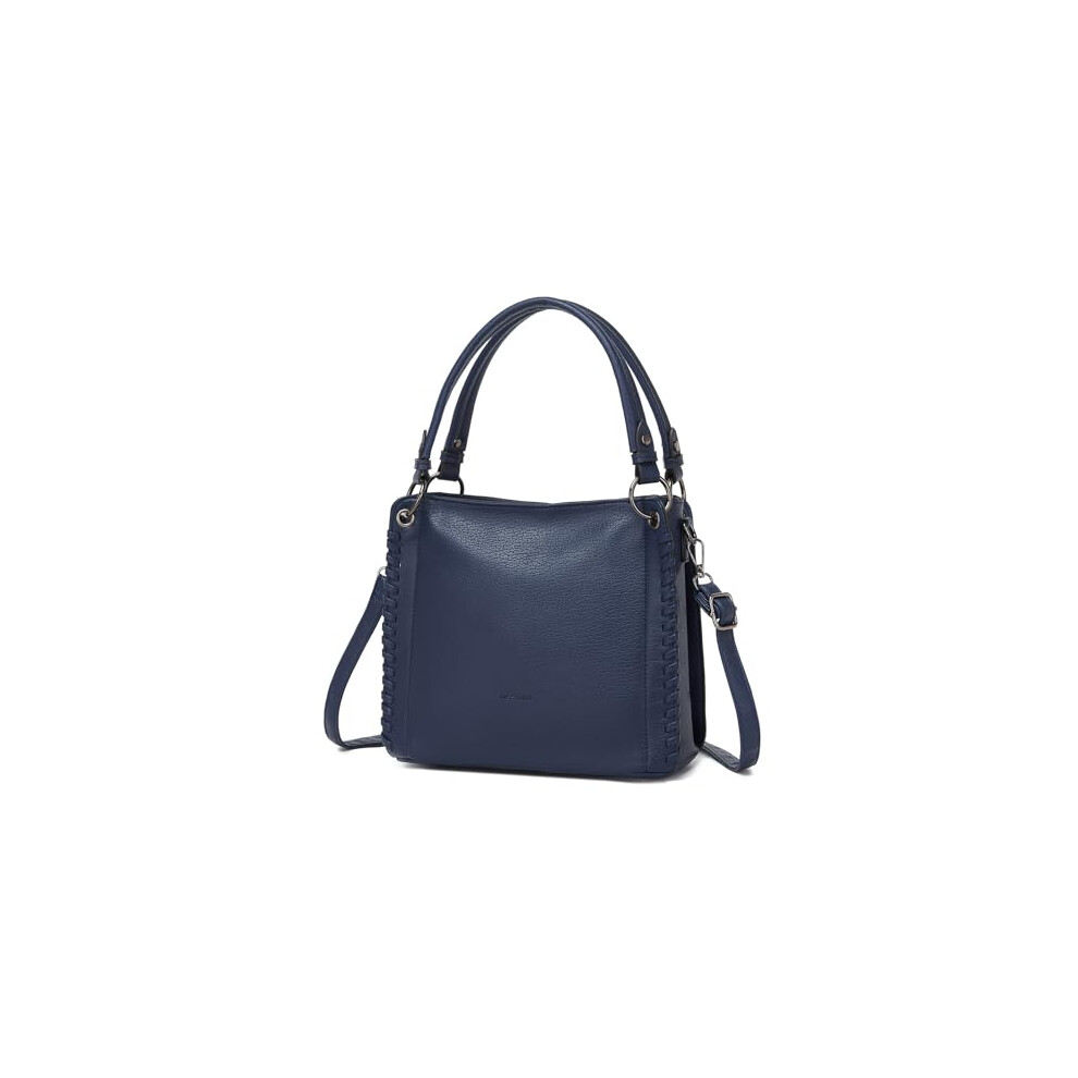 Miss Lulu Handbags For Women Pu Leather Tote Bag, Medium Shoulder Handbag With Zip, Woven Top Handle Ladies Work Bag, Lightweight Waterproof Shopper