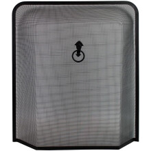 Black Mesh Fire Guard with Ring Handle - Heavy Duty Spark Screen for Fireplace & Wood Burning Stoves - Modern Powder Coated Steel Safety Guard