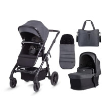 Silver Cross - Coast Pushchair & Accessory Pack - Durable Multi-Terrain Pram - Easy Action Fold & Multi-Height Handle Bar - Newborn to 4 Years - Flint
