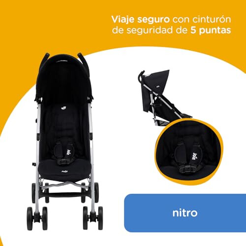 Joie Joie Nitro Pushchair Stroller with Raincover Coal 1