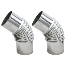 AWISEFULL 2.36" Stove Pipe 45 Degree Stainless Steel 2 pcs Chimney Flue Extension Stovepipe for Outdoor Wood Stove