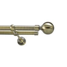 Your Home Online Metal Double 19mm Eyelet Curtain Pole Rail Rod Various 1.2m to 3m Antique Brass (1.2m - 2m, Venice)