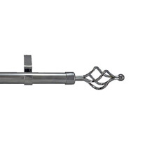 28mm Diameter Extendable Eyelet Metal Curtain Pole Metal twist Finials Polished Chrome, Antique Brass & Brushed Chrome (Polished Chrome, 0.7-1.2m