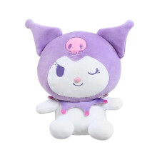 Hello Kitty Kuromi Plush, 16cm Purple Soft Toy, Mini Collectable Plush of Cheeky Kuromi in Purple Jester Outfit, Official Licensed Sanrio Character