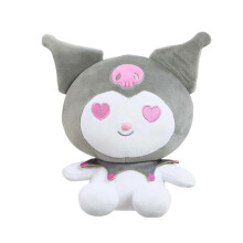 Hello Kitty Kuromi Plush, 22cm Grey Soft Toy, Cute Kuromi Character in Grey Outfit, Official Licensed Merchandise, Fans and Collectors, Suitable for