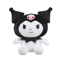 Hello Kitty Kuromi Plush, 16cm Black Soft Toy, Cute Kuromi Character in Classic Black Outfit, Official Licensed Merchandise, Collectable Gift Fans,