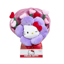 Hello Kitty Flower Bouquet, 28cm Soft Plush Toy, Cute Character Holding Colourful Flowers, Official Licensed Sanrio Merchandise, for Fans, Suitable