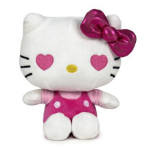 Hello Kitty My Bestie Forever Plush, 16cm Pink Soft Toy, Cute Mini Hello Kitty Character in Pink Outfit, Official Licensed Merchandise, for Fans and