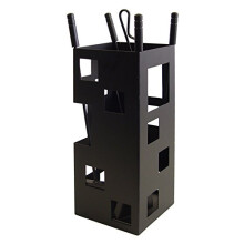 Imex El Zorro 10004 Square-Shaped Fireplace Set (50 x 20 x 20 cm) with Tools - Black